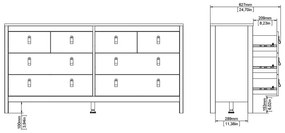Biela nízka komoda 159x80 cm Madrid – Tvilum