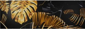 Obraz na plátne Čierno-zlaté listy, 150x50 cm%