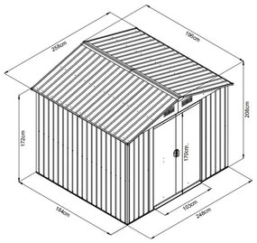 Záhradný domček na náradie AVENBERG 2.0 x 2.6 m ANTRACIT SD-X68E-H170