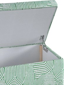 Truhlica čalúnená farba produktu zelená látka zapletaná, vzorované