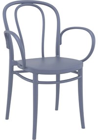 VICTOR XL záhradná stolička s podrúčkami dark grey