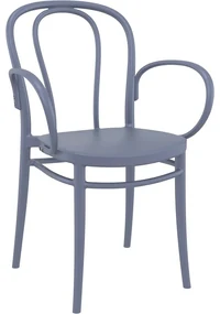VICTOR XL záhradná stolička s podrúčkami dark grey