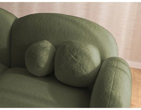 Zelená rohová pohovka z textílie buklé (pravý roh/s leňoškou) Orbit – Ropez