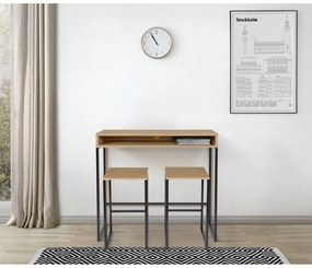 Pracovný stôl s doskou v dubovom dekore 35x100 cm Frame – Woodman