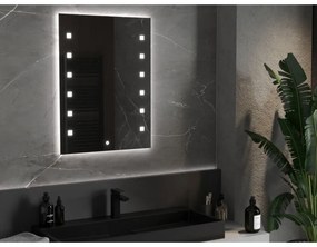 Mexen Ner, LED kúpeľňové zrkadlo s podsvietením 60x80 cm, 6000K, ochrana proti zahmlievaniu, 9809-060-080-611-00
