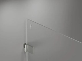 Mexen Lunar-B Duo výklopný sprchový kút 80 x 80 cm, číre sklo, brúsená oceľ, 832-080L-080P-97-00