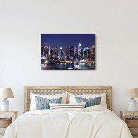 Obraz - Osvetlené New Yorské mrakodrapy (90x60 cm)