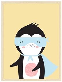 Superhero Animals - tučniačik - obraz do detskej izby Bez rámu  | Dolope
