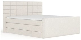 Béžová boxspring posteľ s úložným priestorom 160x200 cm Ava – Maison de Rêve