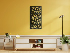 drevko Moderný obraz na stenu Rozkvitnuté kvety Rozmer obrazu: 44,5 x 22 cm, Farba dekorácie: Čierna