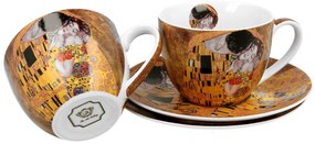Porcelánová šálka s podšálkou Klimt The Kiss 250 ml sada 2ks