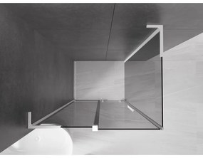 Mexen Velar L, sprchový kút s posuvnými dverami 110 x 75 cm, 8mm šedé sklo, biela matná, 871-110-075-43-20