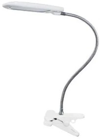 ACA Lighting LED stolný lampička s vypínačom a klipom BAZ 5W/230V/4000K/340Lm/120°/IP20, biela