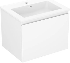 Mexen Orio, kúpeľňová skrinka 60 cm s umývadlom Otis, 1 zásuvka, biela matná, 91A10-06047-1-BF01-W18M01