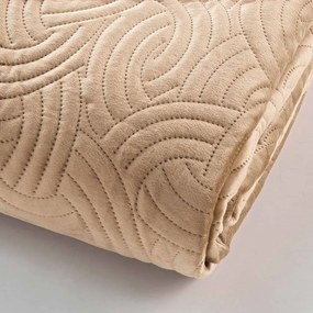 Svetlohnedá zamatová súprava prikrývky a obliečky na vankúš 240x260 cm Solange – douceur d'intérieur