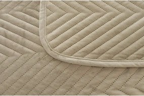 Béžový zamatový prehoz na posteľ ARROW VELVET Rozmer: 200 x 220 cm