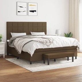 Boxspring posteľ s matracom tmavohnedá 160x200 cm látka 3136608