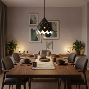 Toolight Toolight, závesná kovová stropná lampa 1xE27 APP338-1CP, čierna, OSW-05019