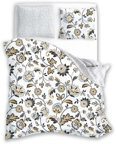 Bavlnené obliečky Elegant 020 220x200 + 2x 70x80 bielo-žlto-šedé