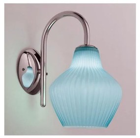 SIRU - Nástenná lampa LONDON 1xE27/60W/230V modrá/lesklý chróm benátske sklo