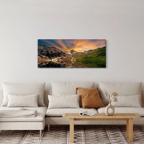 Obraz - Odraz v horskom jazere (120x50 cm)
