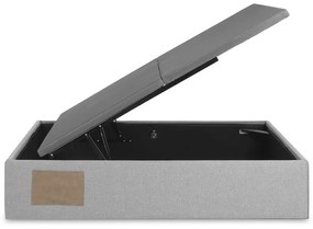 Sivá čalúnená dvojlôžková posteľ s úložným priestorom 160x200 cm Matters – Kave Home