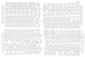 Biele písmená na organizéry 11.5x20x3 cm – Homéa