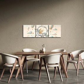 Obraz - Šťastný jednorožec (s hodinami) (90x30 cm)