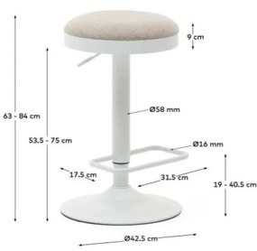 Béžové barové stoličky v súprave 2 ks 58 cm Zaib – Kave Home