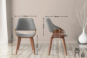 Jedálenská stolička Vangale - látka - Orech /Tmavo sivá