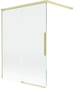 Mexen Rox, 2-krídlová posuvná vaňová zástena 120 x 150 cm, 8mm číre sklo, zlatý matný profil, 8C9-120-003-55-00