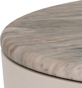 Konferenční stolek Cangas 45 cm béžový mat/hnědý mramor lesk
