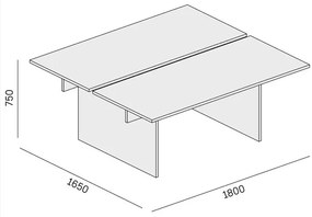 Stôl double SOLID, 180x165 cm, biela