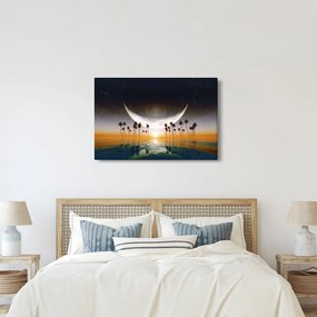 Obraz - Mesiac nad palmami (90x60 cm)