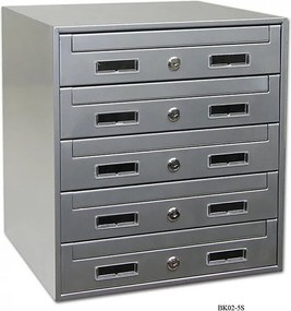 Hotová zostava oceľových schránok RICHTER BK.02-5.S (STRIEBORNÁ), Richter strieborný