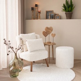 Biely plyšový kučeravý vankúš Curly Teddy White Off - 40*15*60cm
