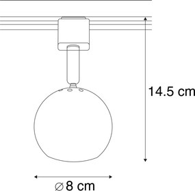 Koľajnicové bodové svetlo čierne 1-fázové - Gissi