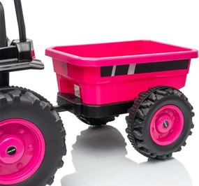 Elektrický traktor Milly Mally s prívesom ružový