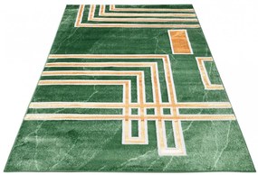 Zaujímavý moderný zelený koberec so zlatým vzorom Šírka: 80 cm | Dĺžka: 150 cm