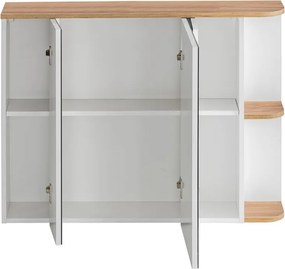 Kúpeľňová skrinka so zrkadlom Platinum biela/dub zlatý