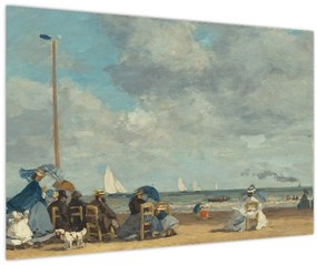 Obraz - Eugène Boudin, Beach  at Trouville, reprodukcia (90x60 cm)
