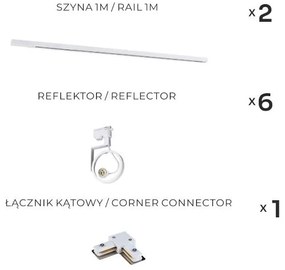 Zuma Line 3580 - Bodové svietidlo do lištového systému MASTER 6xGU10/15W/230V biele