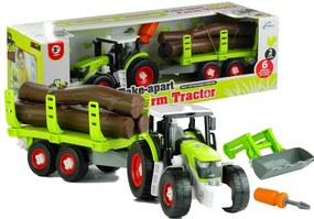 LEAN TOYS Traktor s prívesom na drevo