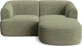 Zelená menčestrová rohová pohovka (pravý roh/s leňoškou) Campi – Cosmopolitan Design