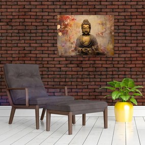 Sklenený obraz - Budha, maľba (70x50 cm)