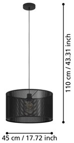 Eglo 43795 - Luster na lanku MANBY 1xE27/40W/230V