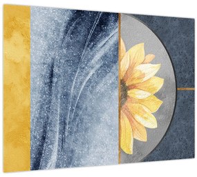 Obraz - Tvary a kvet (70x50 cm)