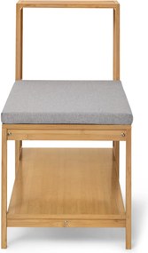 Lavica s priehradkou na topánky a policou v lamelovom vzhľade