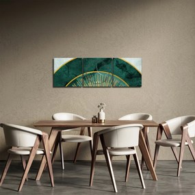 Obraz - Tvary so zlatou textúrou (s hodinami) (90x30 cm)