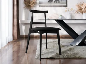 Čalúnená jedálenská stolička KT71, Dostupné poťahy: Magic Velvet 2219, Farby: czarny